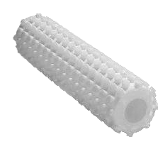 conventional Polyvinyl Alcohol (PVA) brush, the industry-standard design for wafer cleaning, showcasing its traditional structure and components.